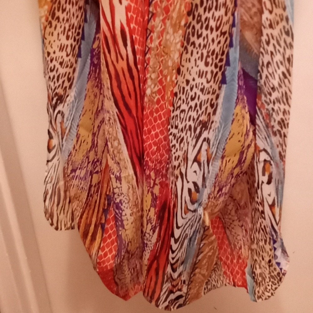 KIMONO Mix-Print Open Front Maxi Small Med Large - Picture 5 of 12